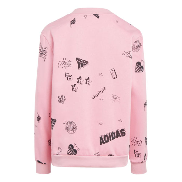 ADIDAS adidas Brand Love Allover Print Crew Kid's Sweatshirt