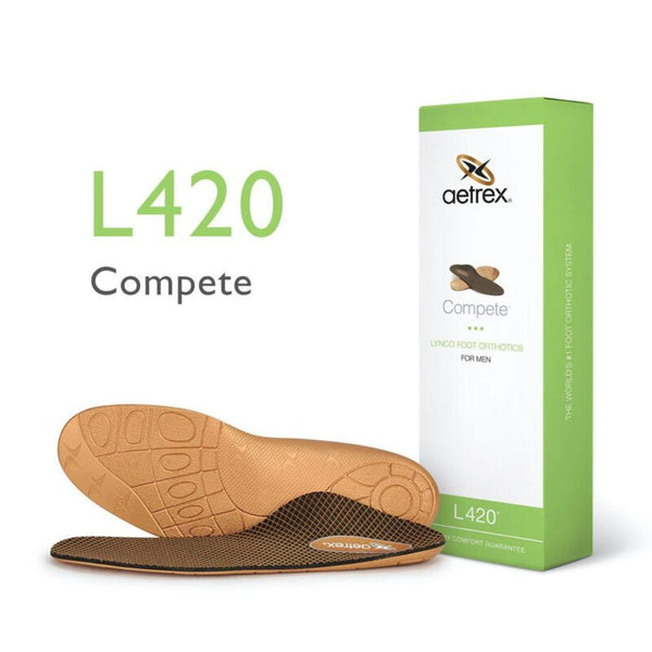 AETREX aetrex L420M Men's Compete Posted Orthotics Support for Flat & Low Arches