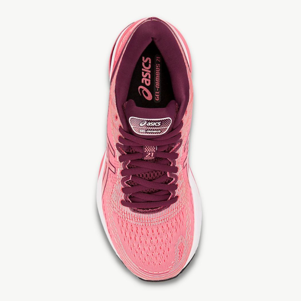 Asics gel-nimbus 21 women's running shoes pink cameo/baked pink hotsell