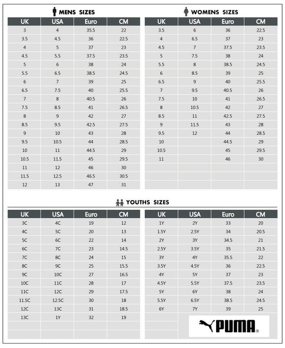 SIZE CHART – RUNNERS SPORTS