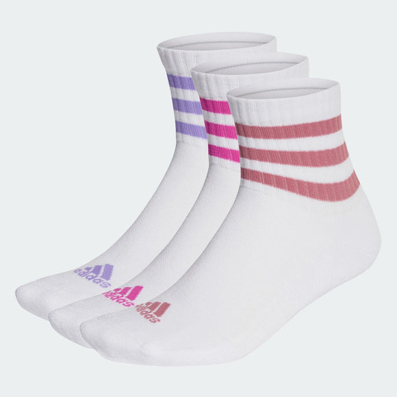 ADIDAS adidas 3 Pairs 3-Stripes Cushioned Sportswear Mid-Cut Women's Socks