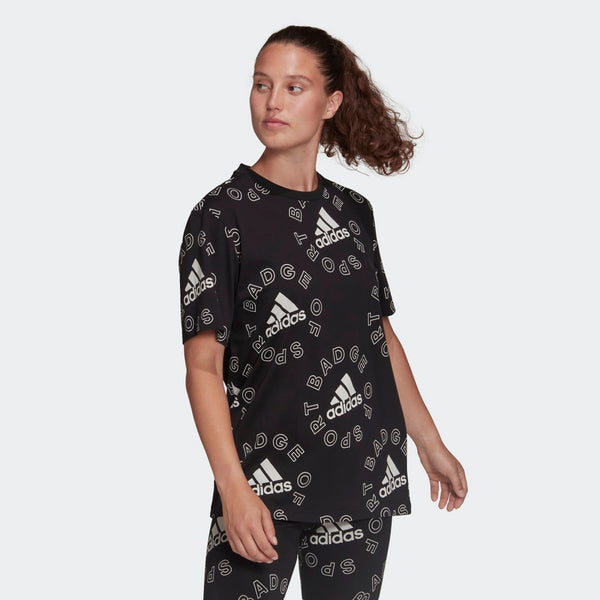 ADIDAS adidas Essentials Logo Allover Print Women's Tee