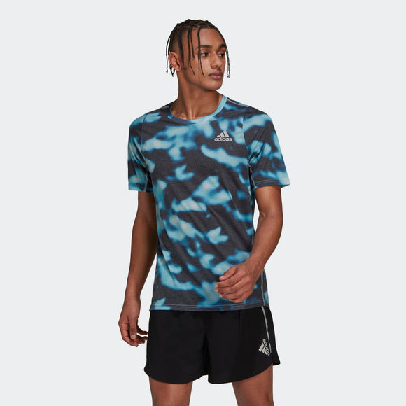 ADIDAS adidas Run Icons 3-Bar Allover Print Men's Tee