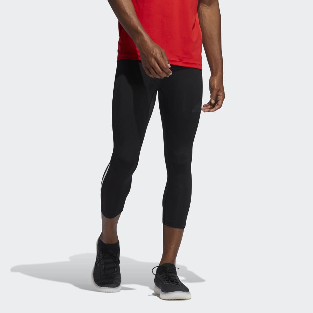 adidas Techfit 3-Stripes Long Gym Leggings - Black